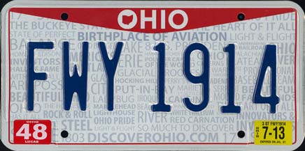 stickers for license plates in ohio